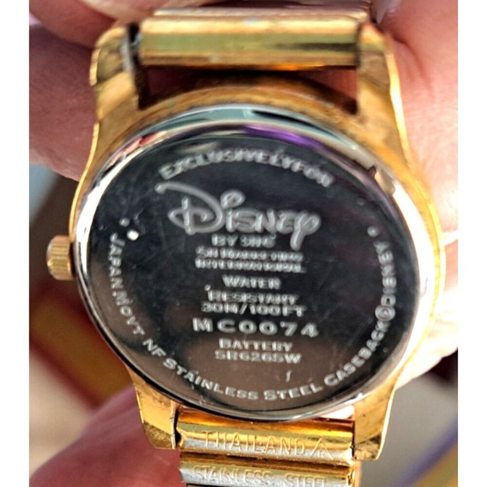 Disney Mickey Mouse Adult Wristwatch Black Stretch Band Needs Battery Untested - Picture 6 of 6